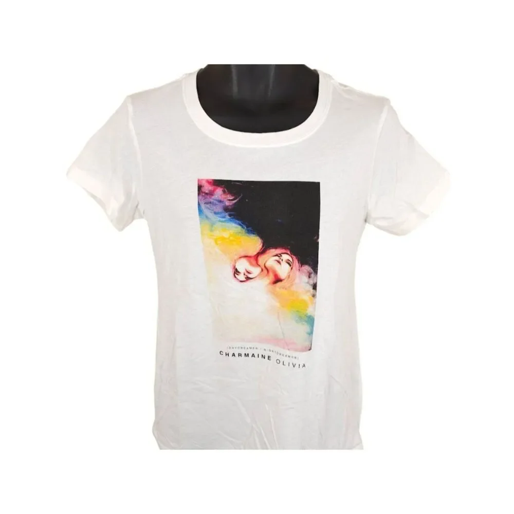 Charmaine Olivia T Shirt Womens Size Medium White Daydreamer Nightdreamer Art